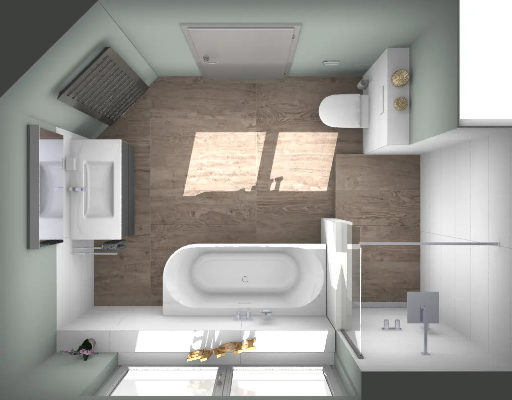 3D-Grundriss einer individuellen Badplanung